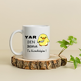 Sarı civciv yazılı kupa bardak