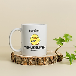 Sarı civciv yazılı kupa bardak