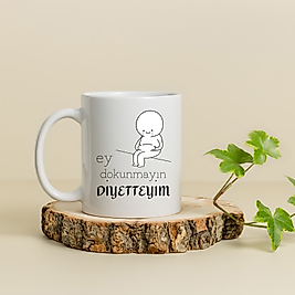 Diyet temalı yazılı kupa bardak