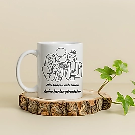 Arkadaş temalı yazılı kupa bardak